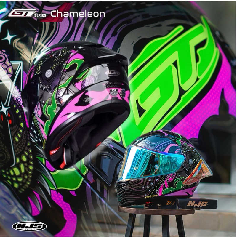 PAKET GANTENG NJS ZX1R GT CHAMELEON - PAKET GANTENG HELM NJS FULLFACE