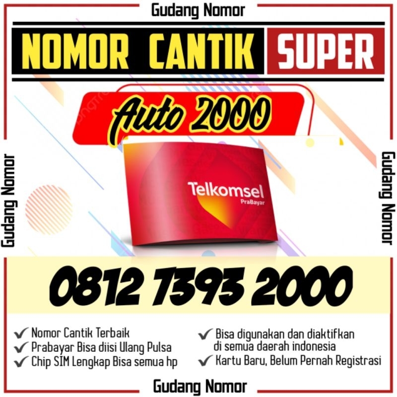 Nomer Cantik Simpati Telkomsel 2000 No Cantik Telkomsel