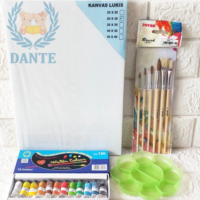 

PALING LARIS PAKET MELUKIS SET Kanvas 3x4 Kuas Palet
