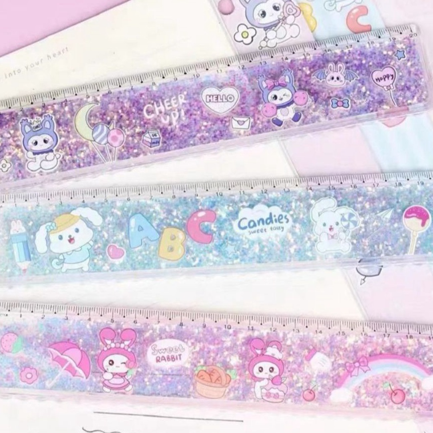 

NEW PRODUCT SL88 Penggaris Air Glitter Lucu Motif Sanrio Astronot Panjang 2 cm