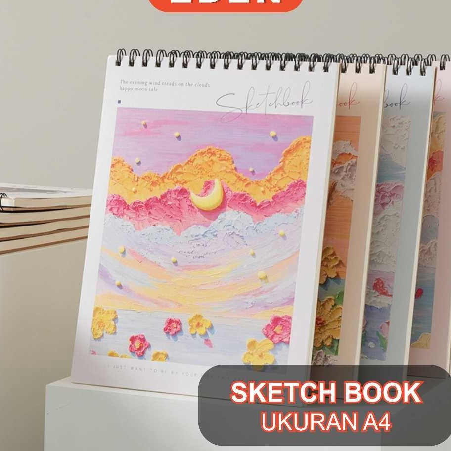 

PAKET HEMAT Sketch book polos A4 cantik Sketch pad Buku gambar sketsa artemedia Scratch book artcards Drawing book ring Cute painting book