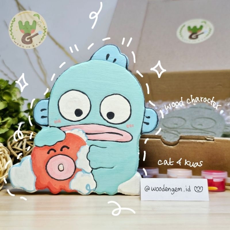 

WOODENGEM DIY Wood Character Painting Mewarnai Melukis Mainan Edukatif Anak Hampers Souvenir Kayu Karakter Hangyodon Bath Sanrio | Size S