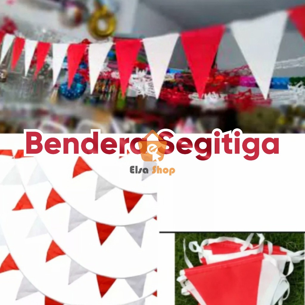 Bendera Segitiga - Dekorasi bendera segitiga merah putih - Hut Ri Indonesia
