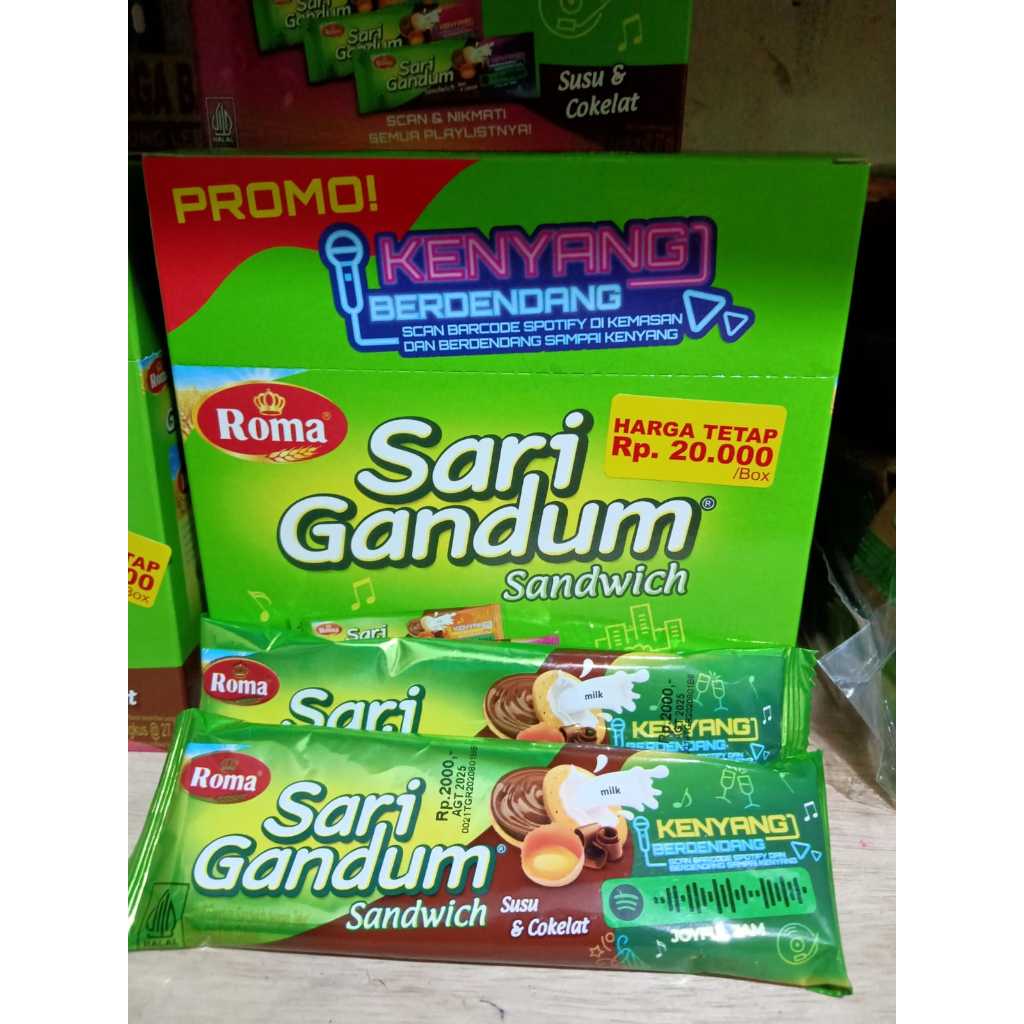 

Roma Sari Gandum Sandwich Coklat box isi 12 pcs