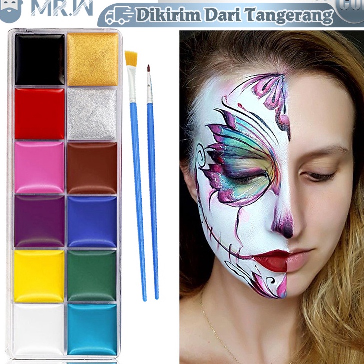 

SEGERA BELI 12 Warna Body Face Painting Cat Wajah Painting Wajah Body Painting Palette Wajah