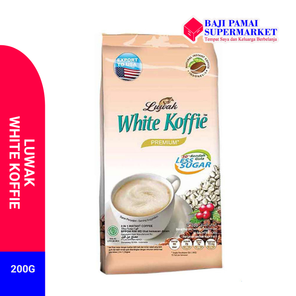 

Luwak White Koffie Premium Less sugar Isi 9