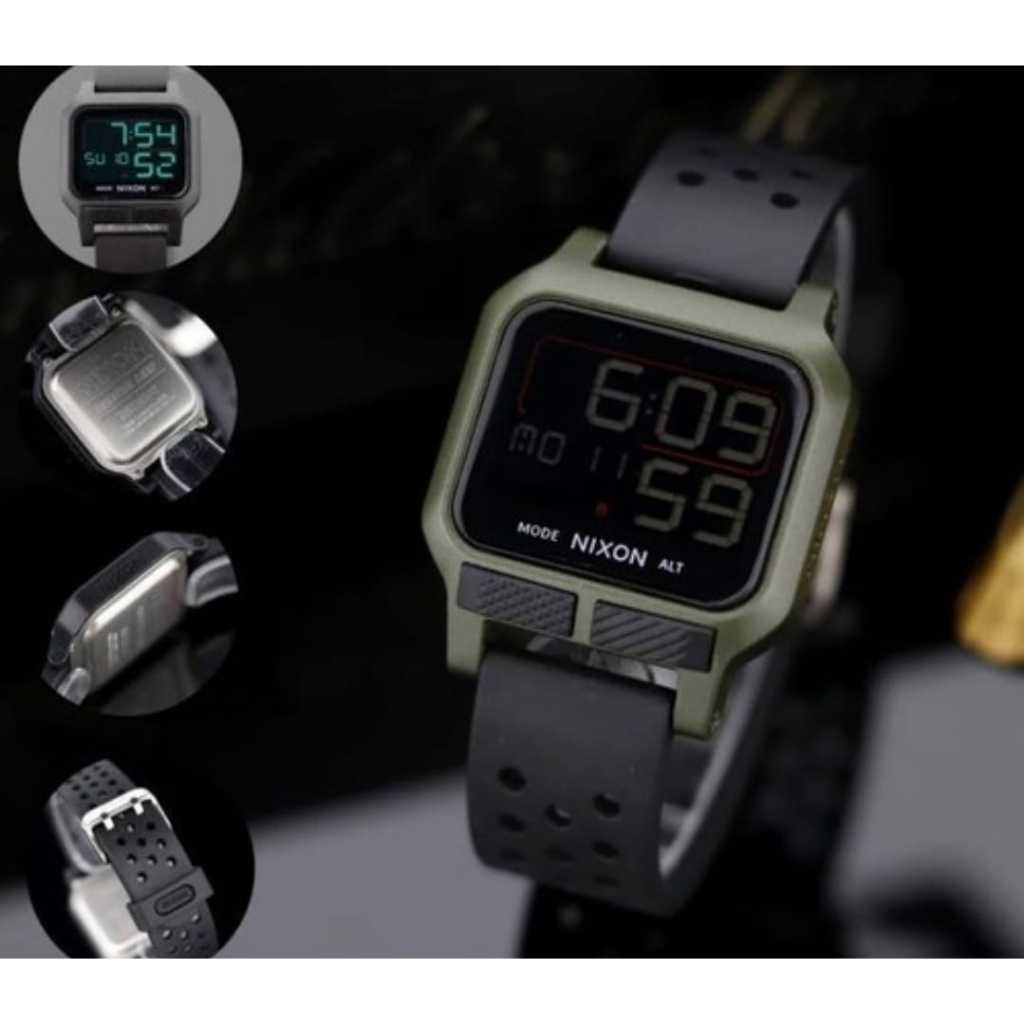 jam tangan nixon digital tali karet