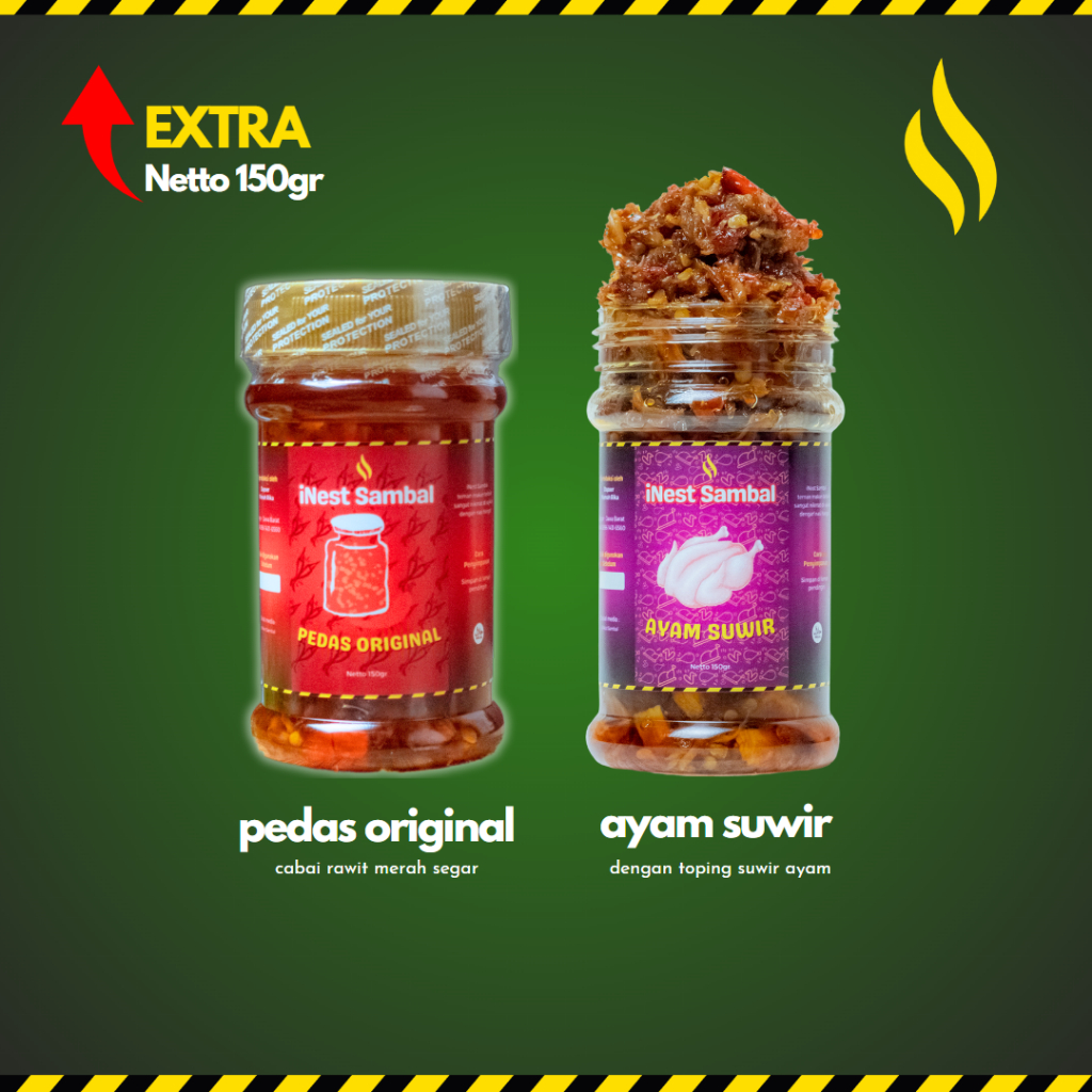 

Sambal Pedas Asli Ayam Suwir Siap Saji iNest Sambal
