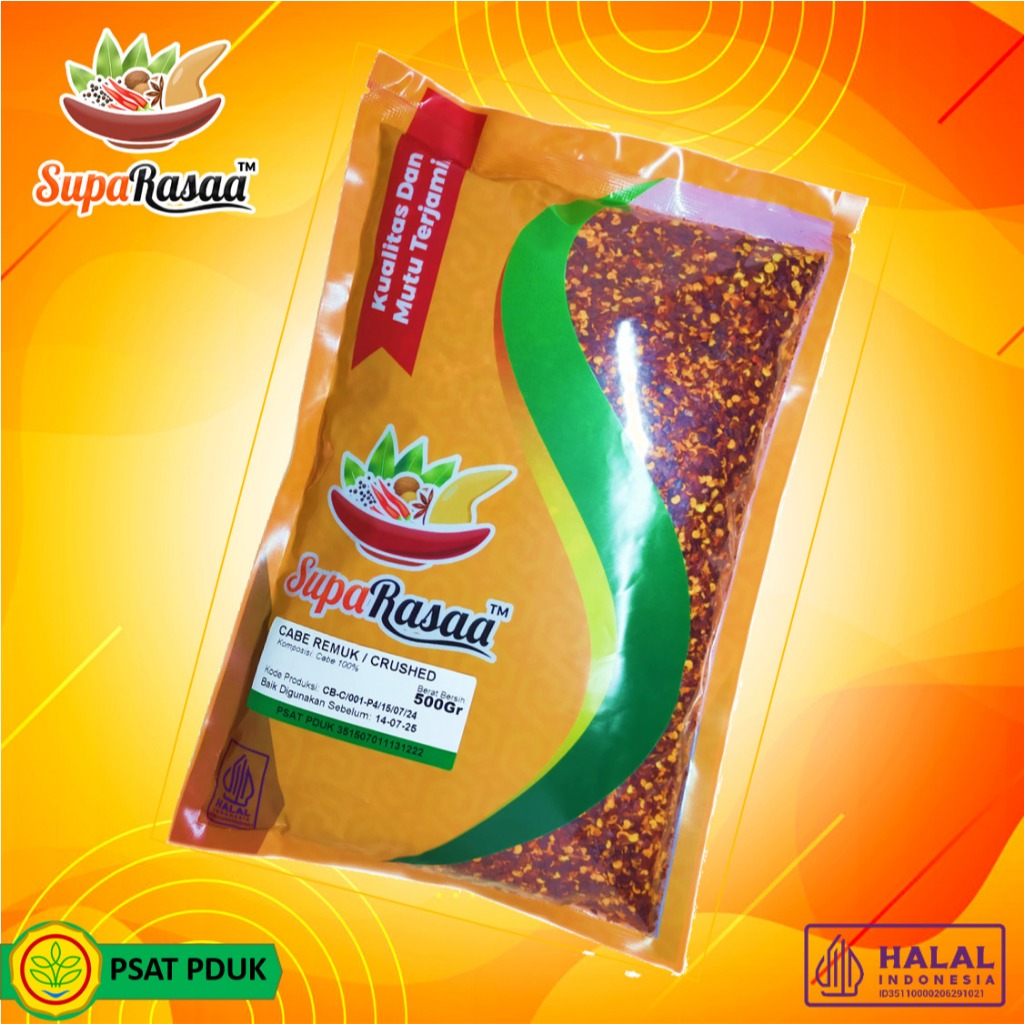 

Cabe Crushed 500gr - Rempah Pedas Alami Tanpa Bahan Pengawet