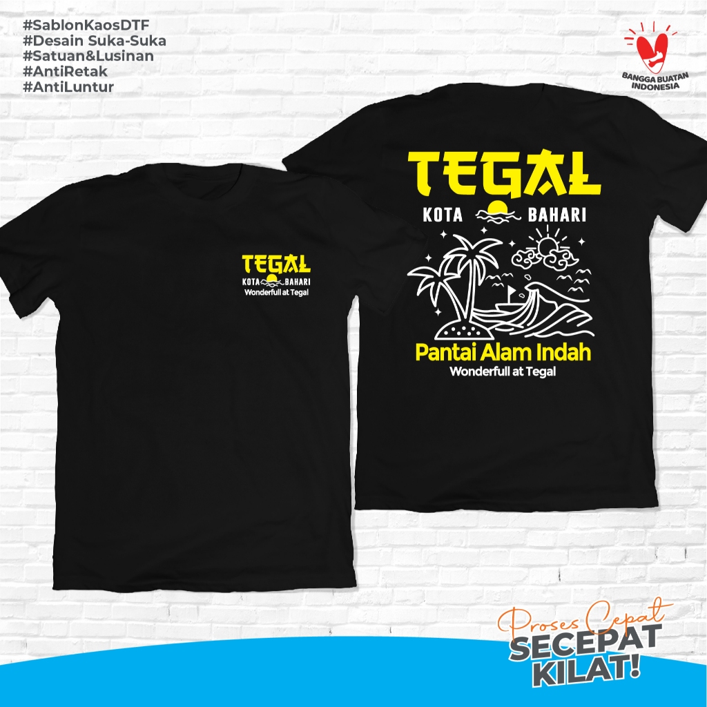 Kaos Tegal Kaos Kota Bahari1 Kaos Distro Daerah Jawa Tengah Kaos Pria Bahan Katun Premium gubugkaos.