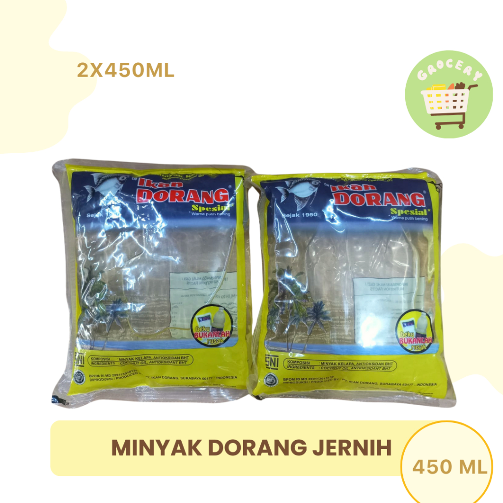 

Minyak Goreng Minyak Kelapa Cap Ikan Dorang Spesial Pouch @2@450ML