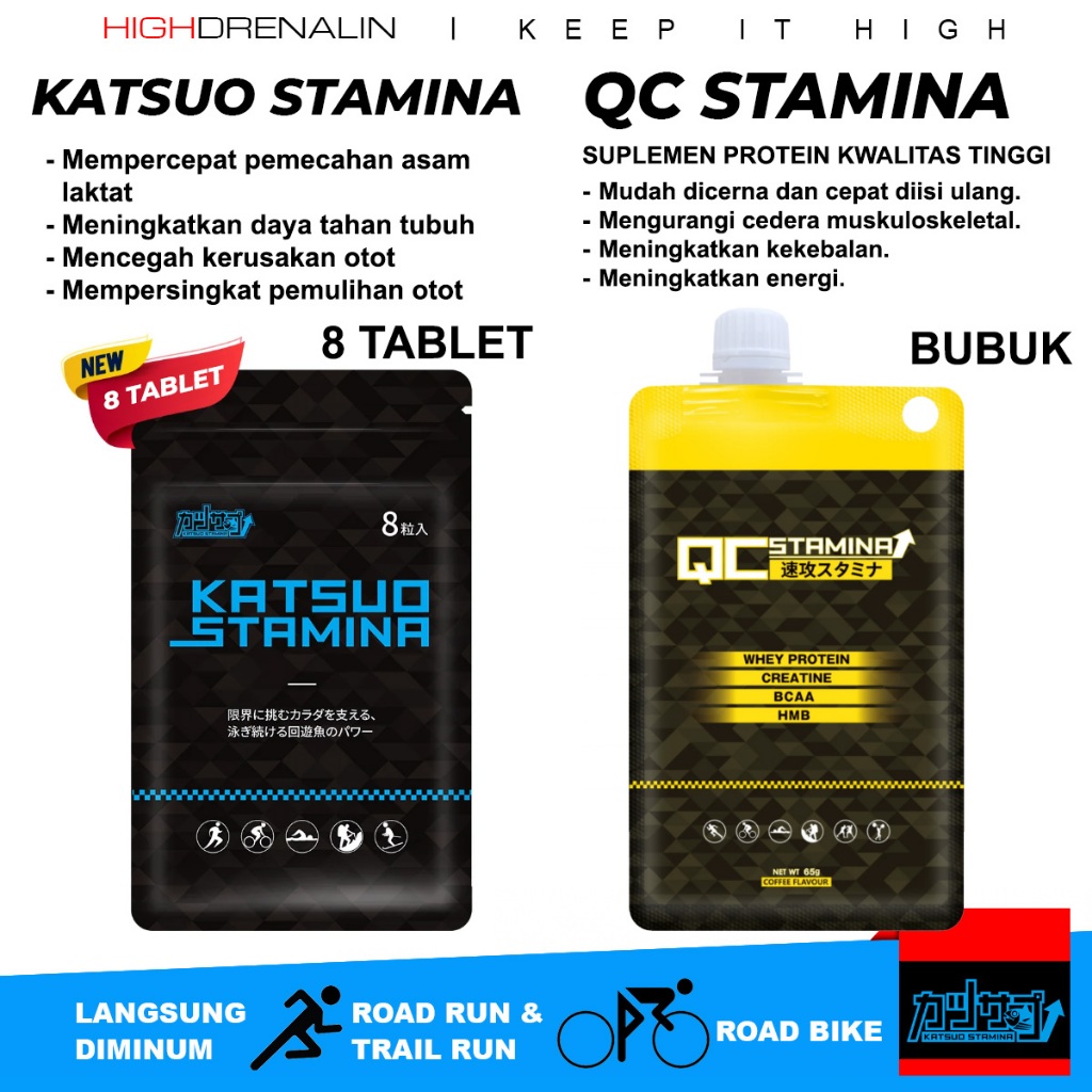 

Katsuo stamina 8 tablet suplemen dan recovery olahraga lari, sepeda, trail running