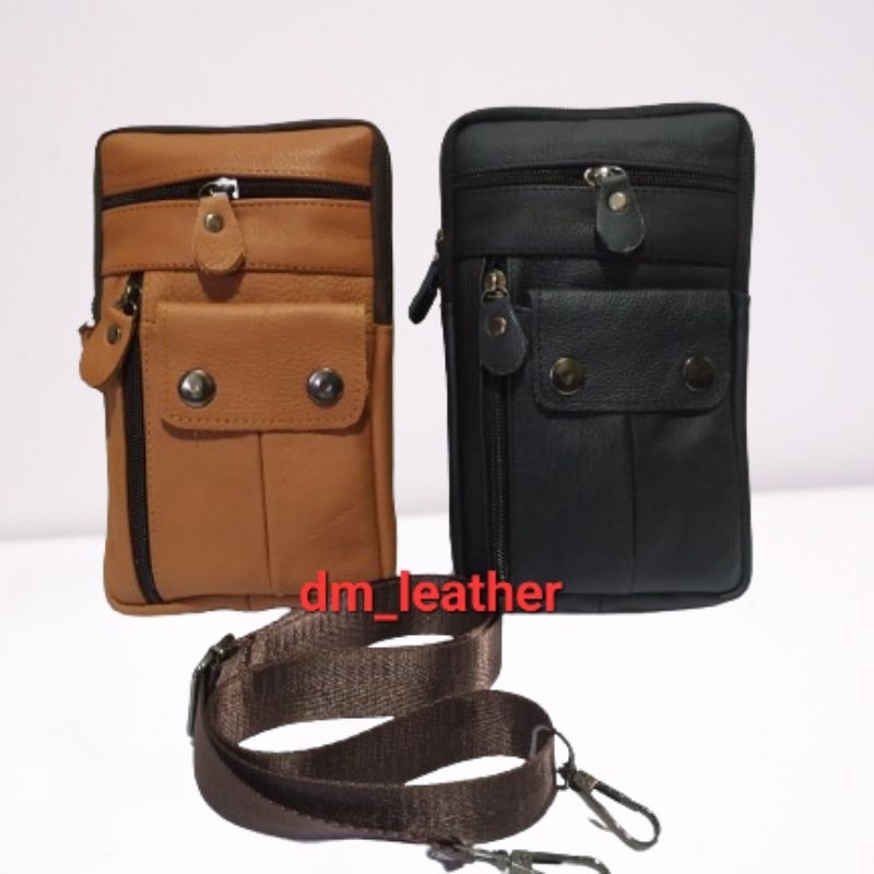 Tas Selempang Hp Pria Kulit Sapi Asli Original