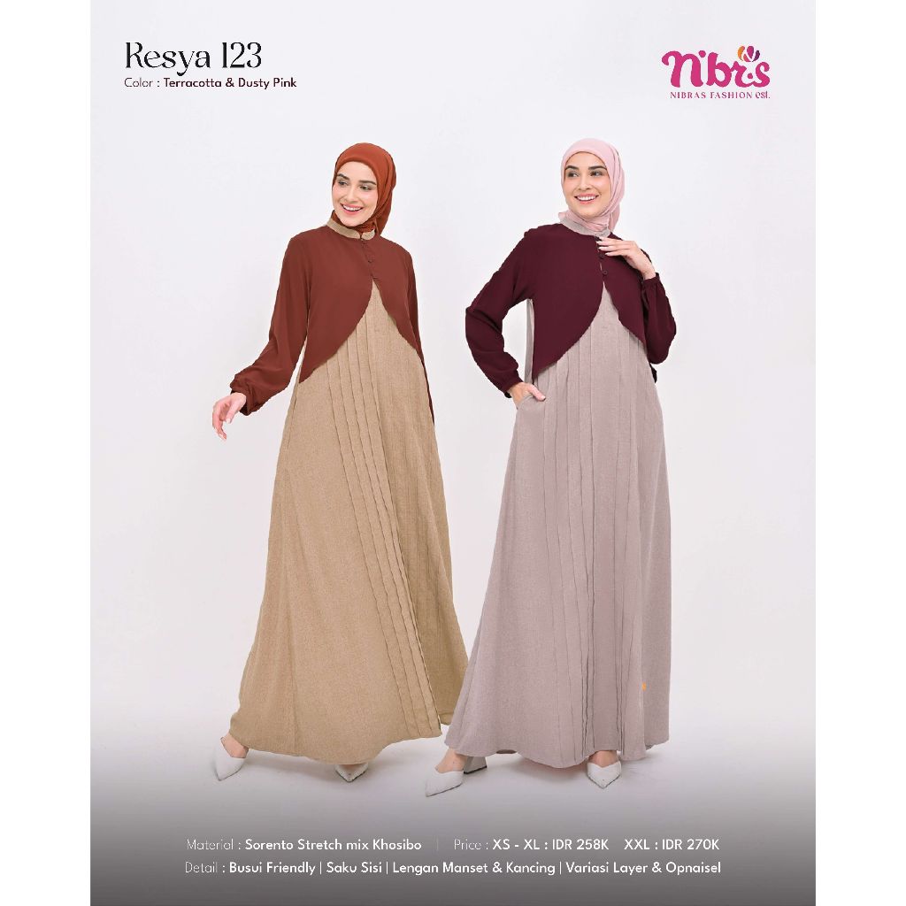Gamis Nibras RESYA 123 Gamis Nibras Termurah Kekinian Gamis Wanita Termurah Size Jumbo
