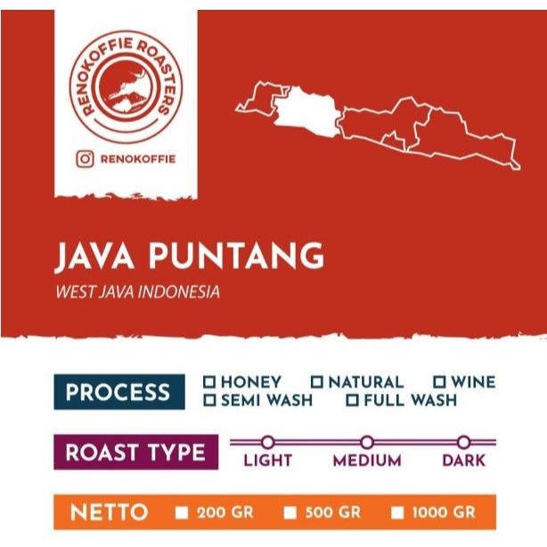

Kopi Arabika Java Puntang Honey (Biji/Bubuk) 200gr
