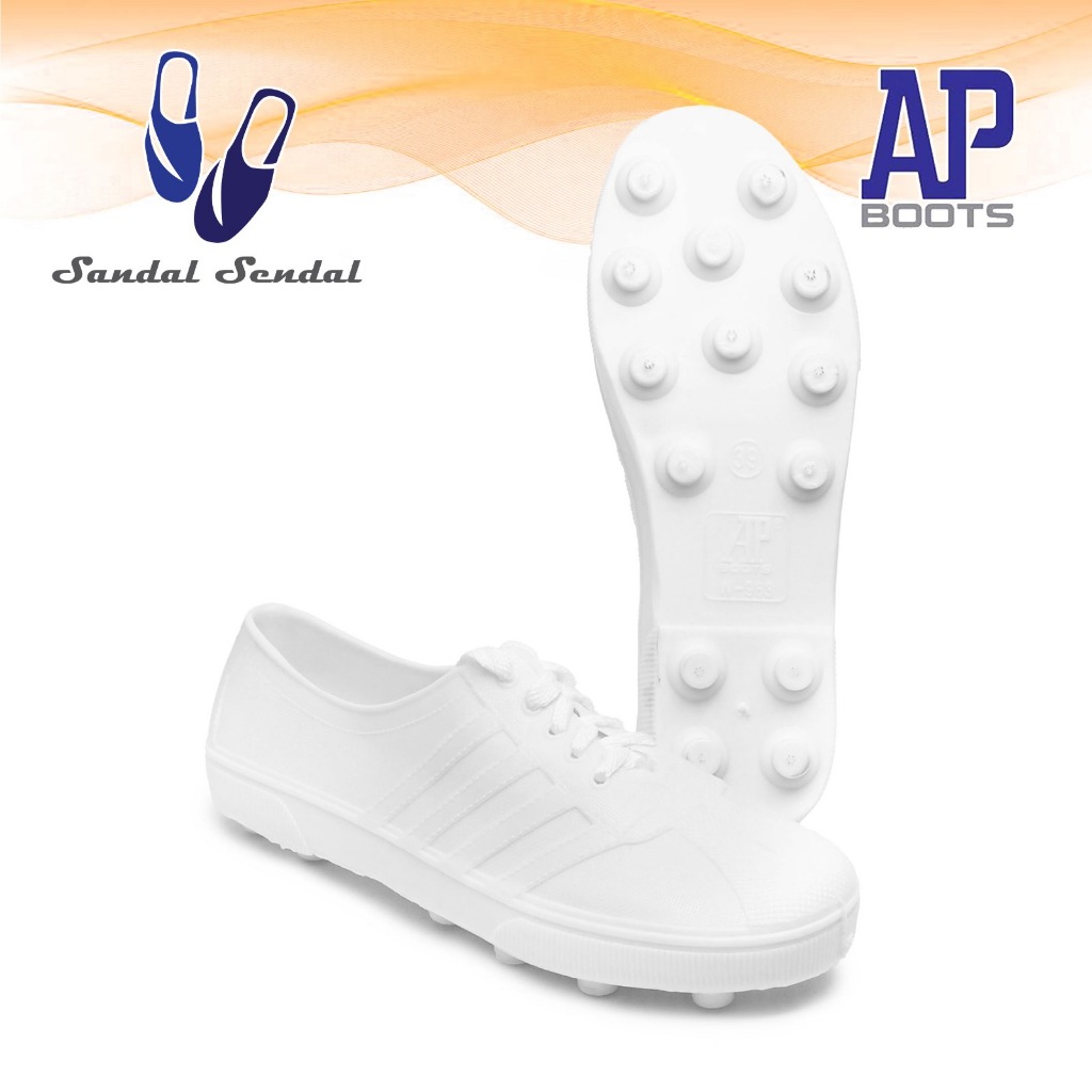 Sepatu Bola AP 963 Putih Sepatu Multi Fungsi Sol Pul Pool Karet Ringan Olahraga