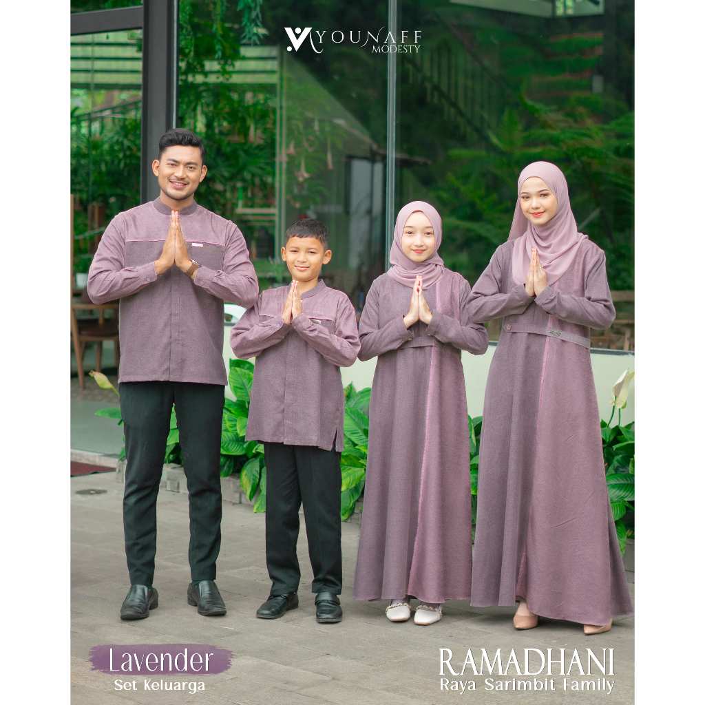 Younaff - Sarimbit Keluarga Lebaran Family Set Lavender Ramadhani Series