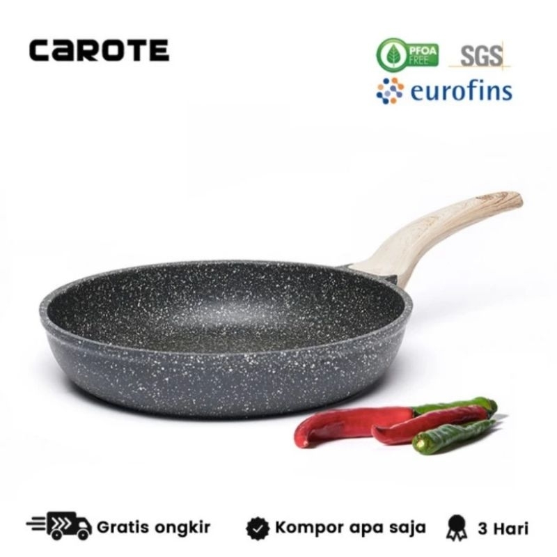 Penggorengan Anti Lengket / Frypan 24cm Tanpa Tutup Original CAROTE