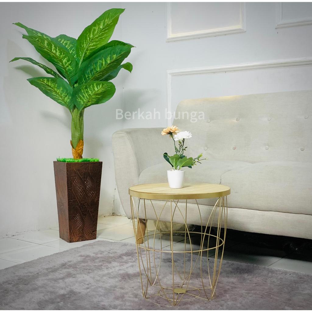 Pohon Keladi Beras Tumpah Jumbo Artificial Hiasan Dekorasi Rumah Bunga Sudut Plastik Tanaman Hias