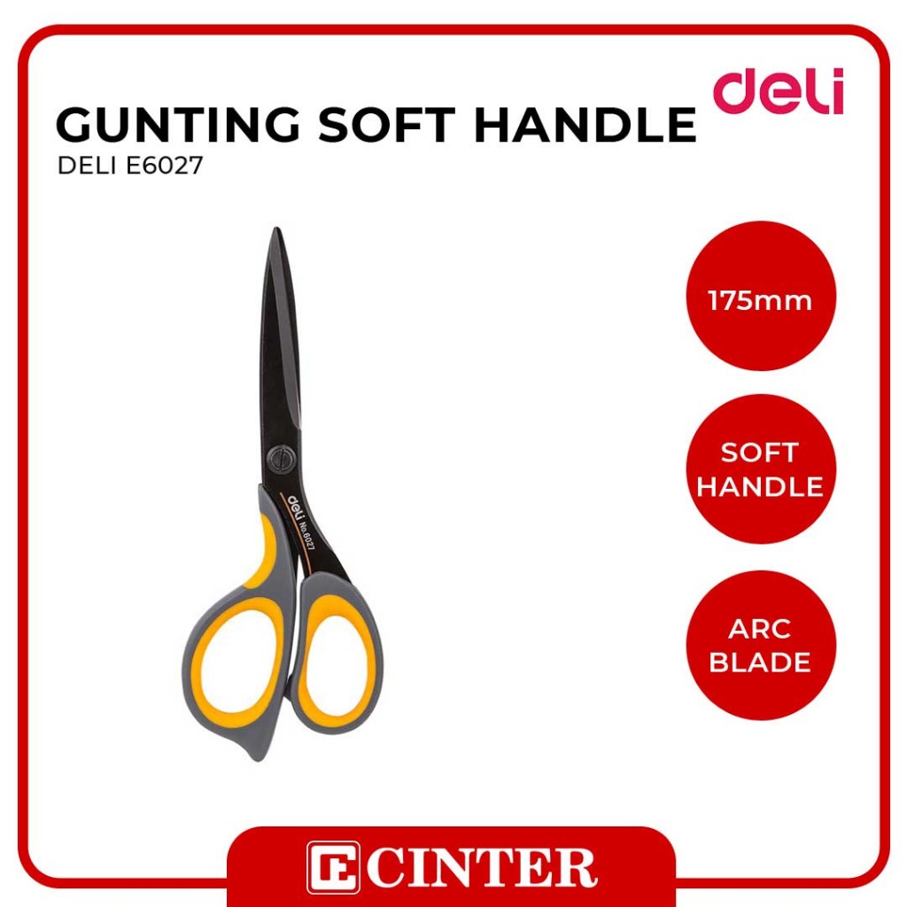 

DELI - GUNTING TAJAM / GUNTING KERTAS / SCISSORS SOFT TOUCH E6027