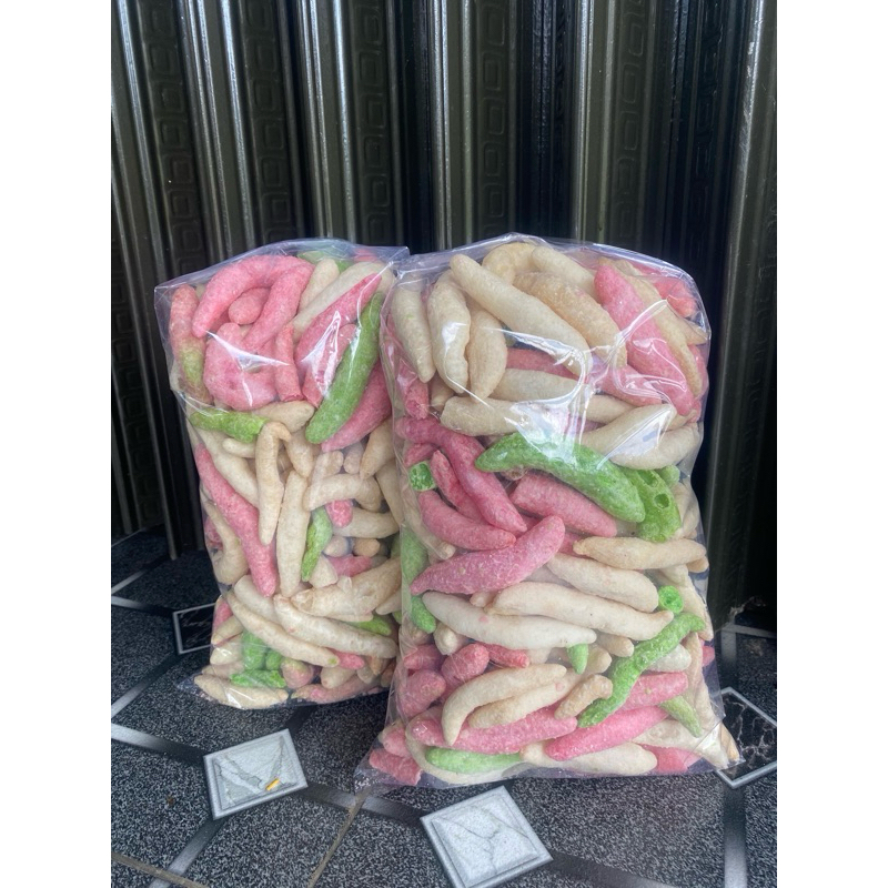 

KUE GABUS PANJANG WARNA MEKAR JAYA SNACK(1Kg)