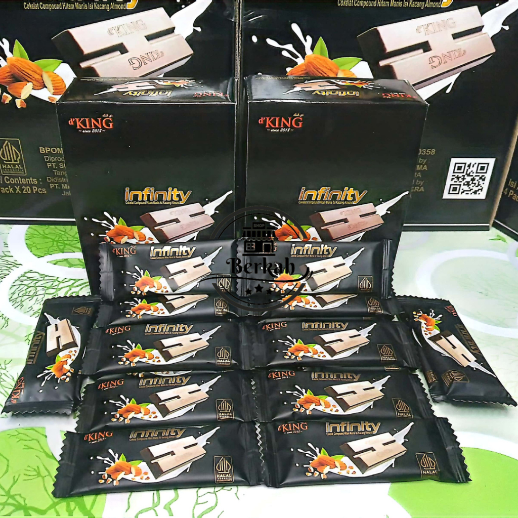 

Coklat Infinity d'KING-Kacang Almond Berlapis Coklat [1 box isi 4 pack] BPOM-HALAL