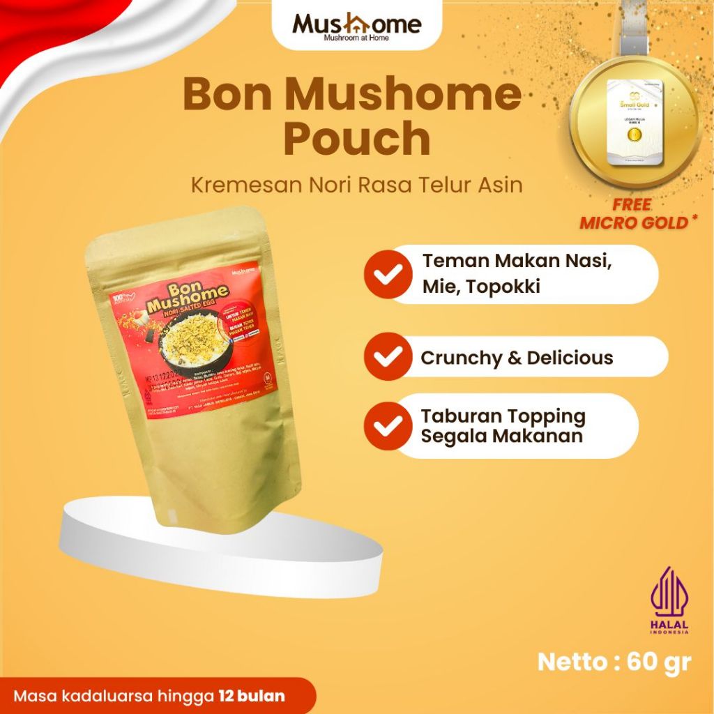 

Bon Salted Egg Pouch - Mushome - Kaya Serat & Sumber Protein