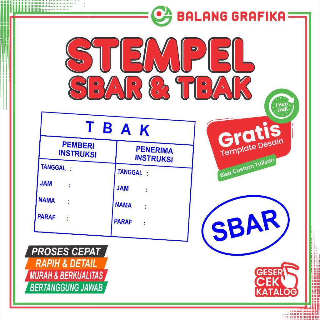 

Stempel Flash SBAR Cap Otomatis TBAK Berbagai Ukuran Custom