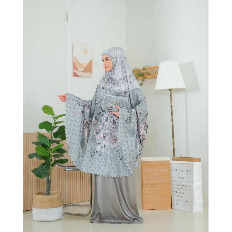 KAYALA | Mukena dewasa armani silk printing rok polos