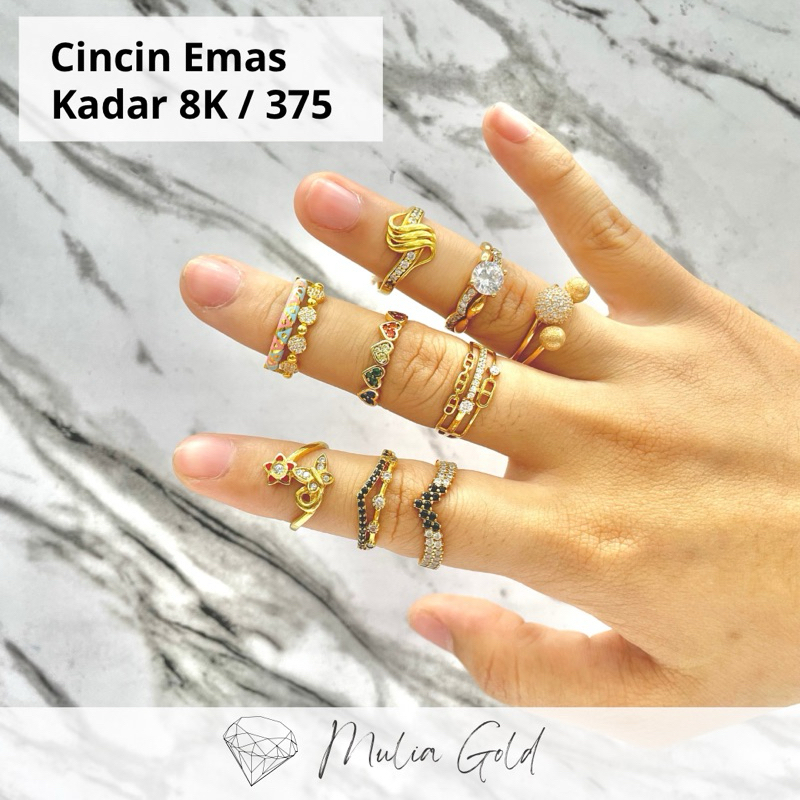 Cincin Emas Kadar 8K / 375 Murah dan berkualitas ASLI 100%, Toko mas mulia bekasi