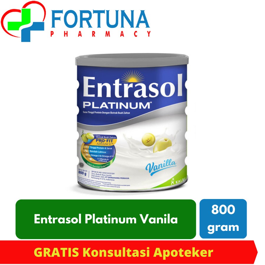 

Susu Entrasol Platinum Vanila 800 gram