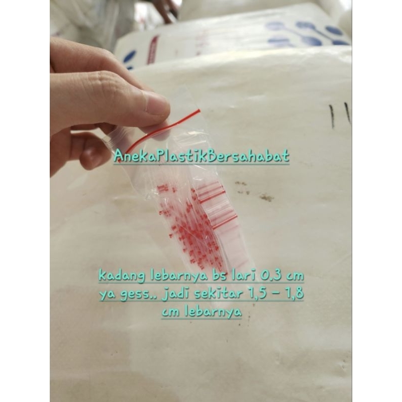 ( CO 100X LBH MURAH) PLASTIK KLIP 3,5 X 1,8 / terkadang lebar bs lari 0,3 cm ya kak. jd sekitar 1,5 