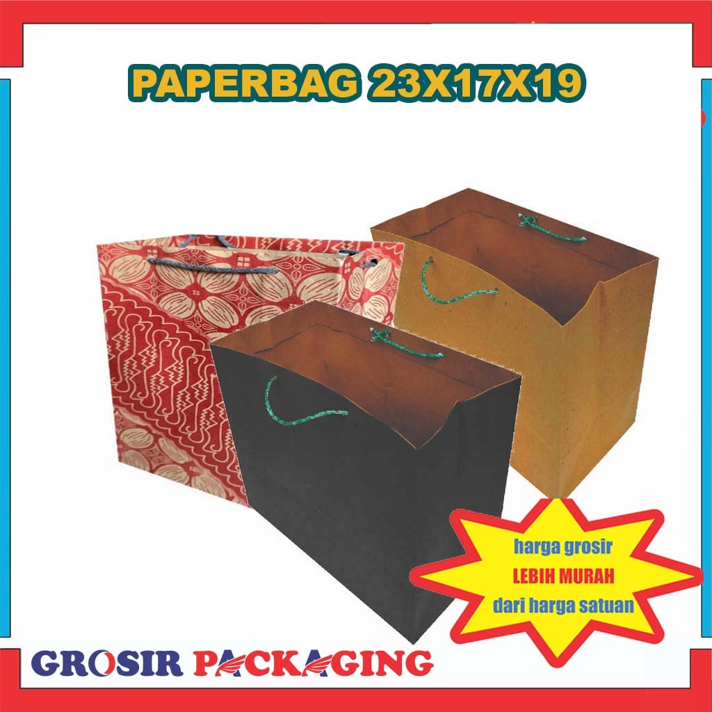 

(PAKET 20 LUSIN) Paperbag 23x17x19 Cm/ Tas Kado/ Tas Souvenir/ Paperbag