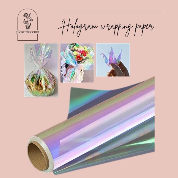 

(SW) ECER TERMURAH HOLOGRAM WRAPPING PAPER (58 X 58 CM) - Kertas bunga Hologram bening /Kertas buket wisuda kekinian