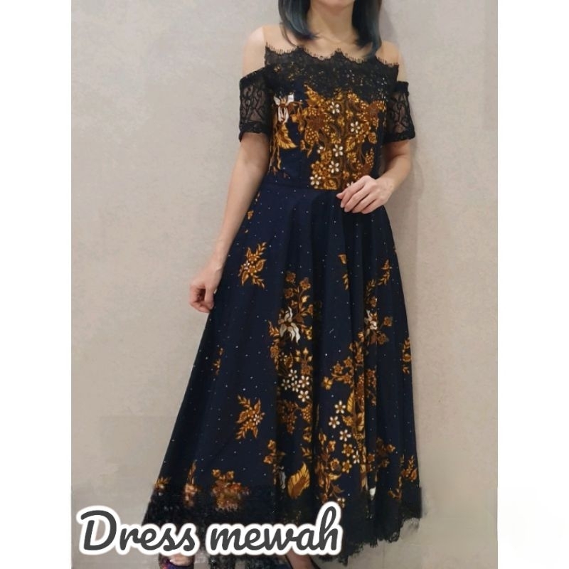 Dress batik wanita pesta - dress batik wanita elegan - dress batik wanita terbaru - dress batik wani