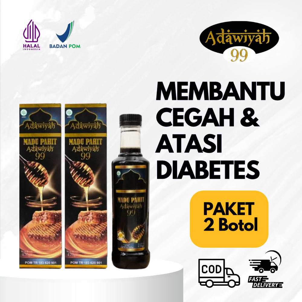 

Madu Hitam Pahit Insulin plus Sambiloto Propolis BPOM| Madu Diabet Kencing Manis Adawiyah 99 470gr