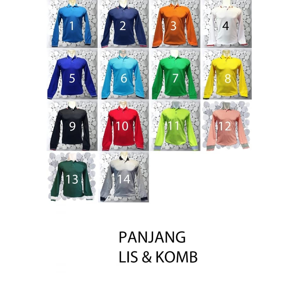Kaos kerah lengan panjang FO List kombinasi / Kaos Kerah kombinasi / kerah panjang list / kaos kerah