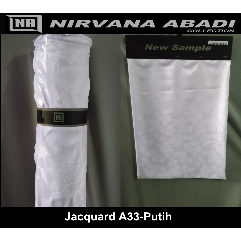 Bahan Kain Jacquard Jaquard Kualitas Premium - A33 Putih
