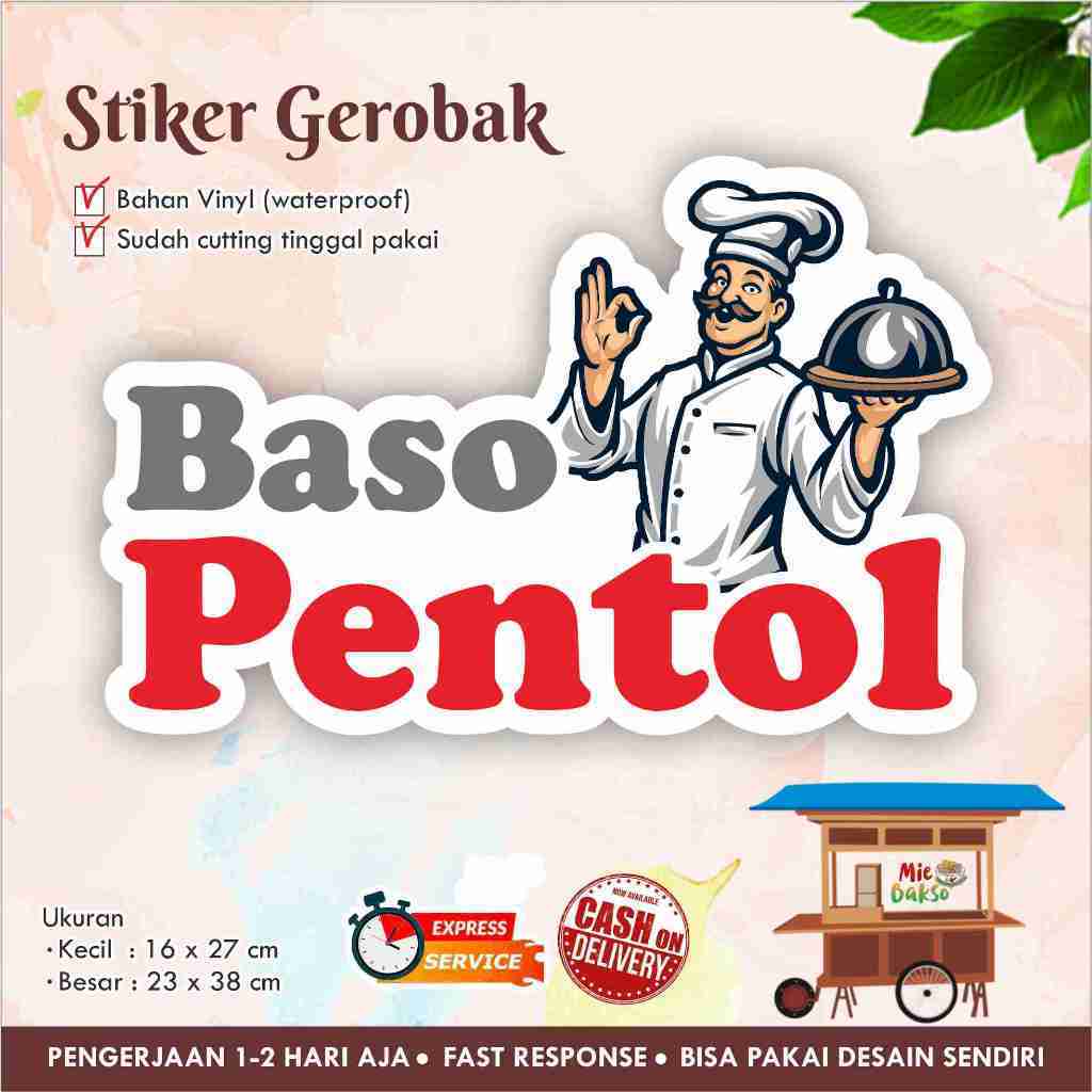 

STIKER KACA GEROBAK VINYL BASO PENTOL