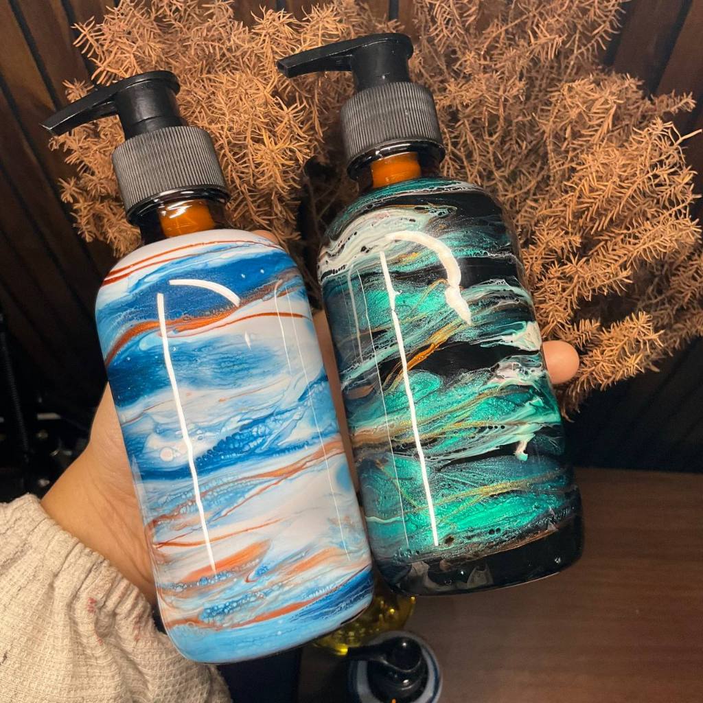 Botol Pump Sabun Isi Ulang / Botol Isi Ulang Shampoo / Pump Sabun Aesthetic /  Botol Kaca 250ml