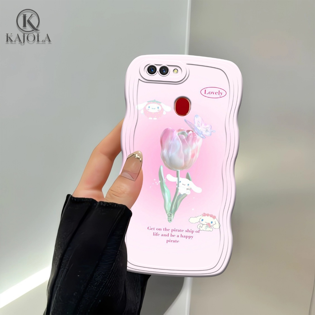 Case Gelombang Oppo A5S / A12 / A11K / A7 / F9 Motif Aesthetic Bahan Softcase silicon Lentur - Skin 