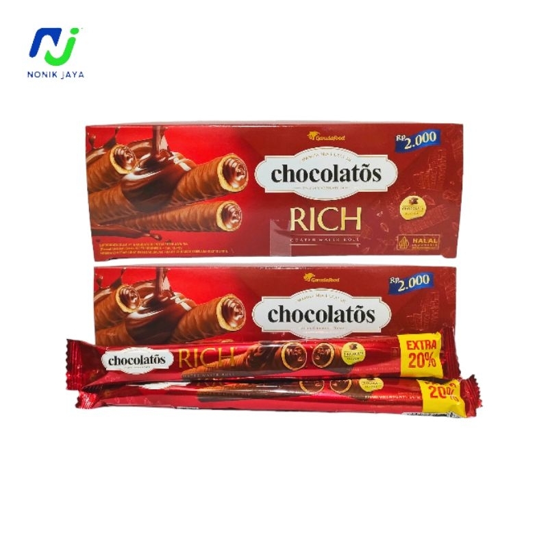 

Chocolatos RICH Box Isi 12 Pcs(COATED WAFER ROLL)