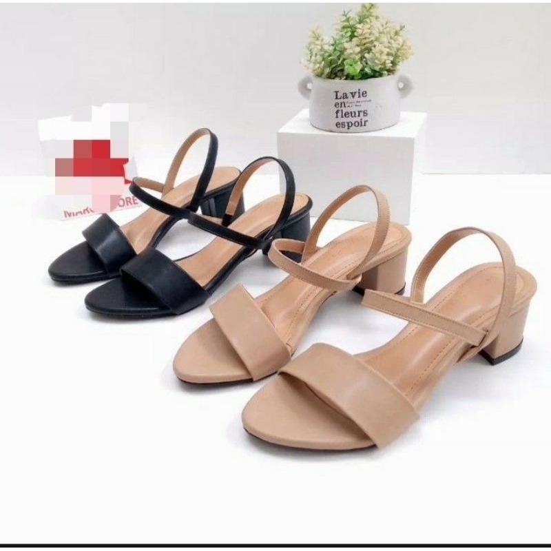 Sandal wanita heels hak tahu 5 cm Clarita  ukuran jumbo