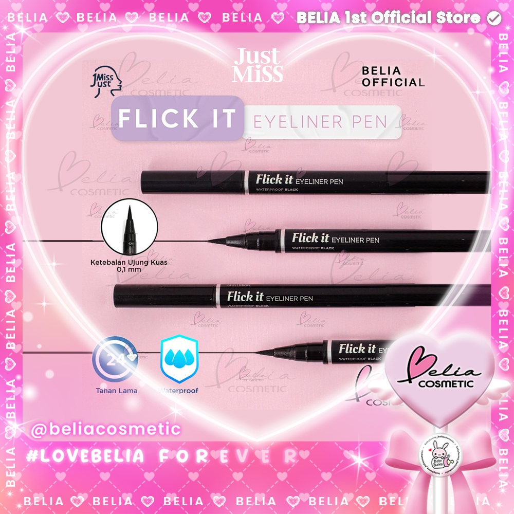 ❤ BELIA ❤ Just Miss Eyeliner Spidol Tahan Air 0.6 ml Flick it Eyeliner Pen Waterproof Anti Air BPOM 