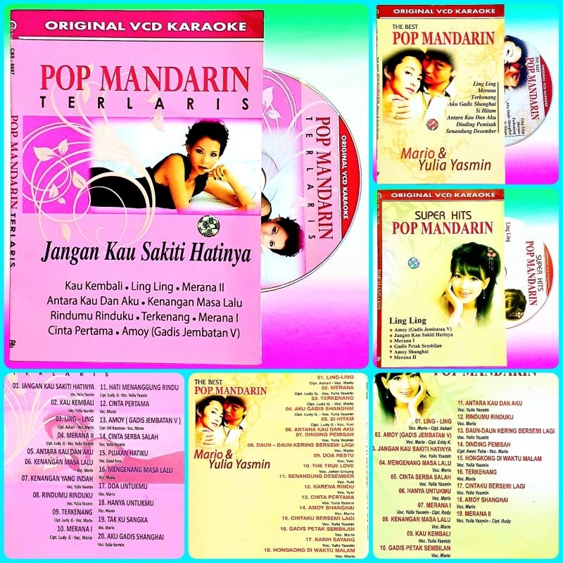 LENGKAP FULL BOX-KASET ORIGINAL VCD LAGU KARAOKE TEMBANG KENANGAN MANDARIN INDONESIA-LAGU KARAOKE TE