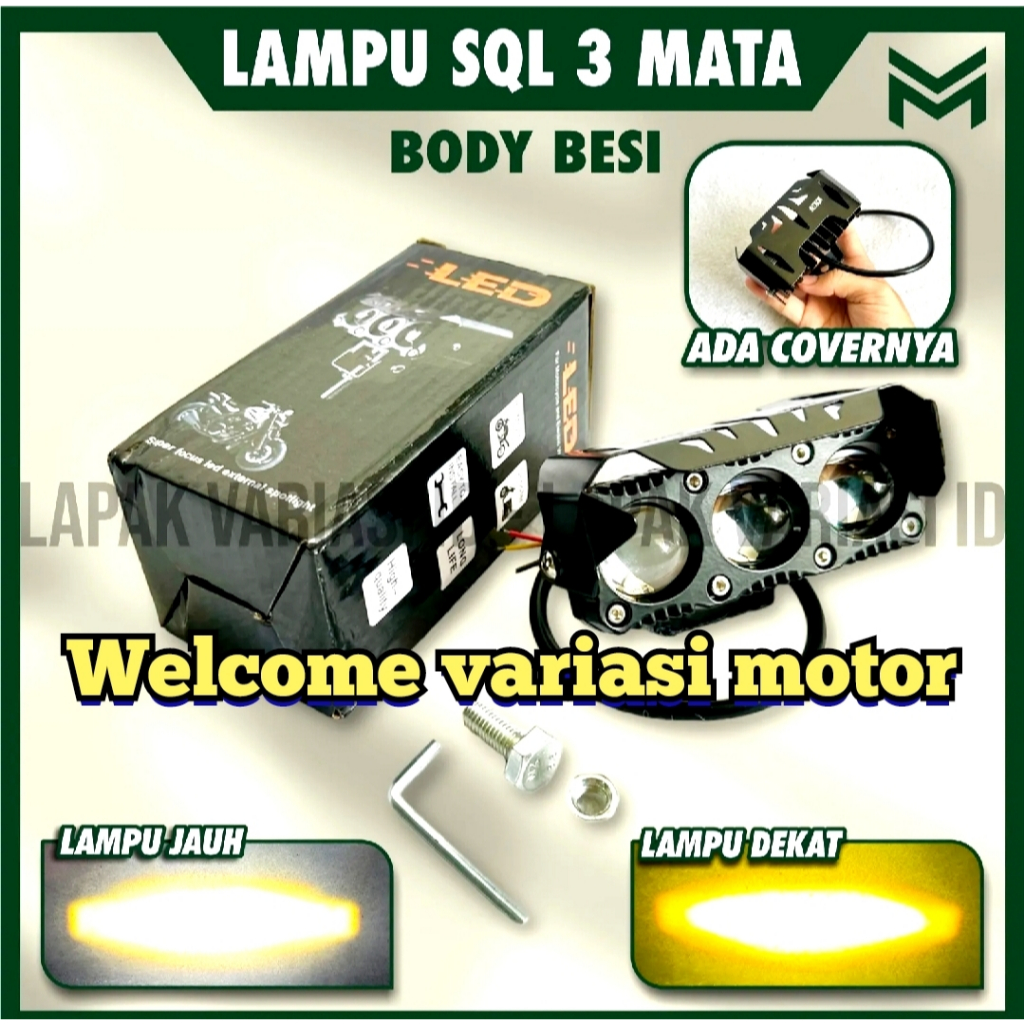 Lampu Kabut LED Lampu Tembak Laser Original Led Foglamp SQL OWL 3 Mata 2 Warna