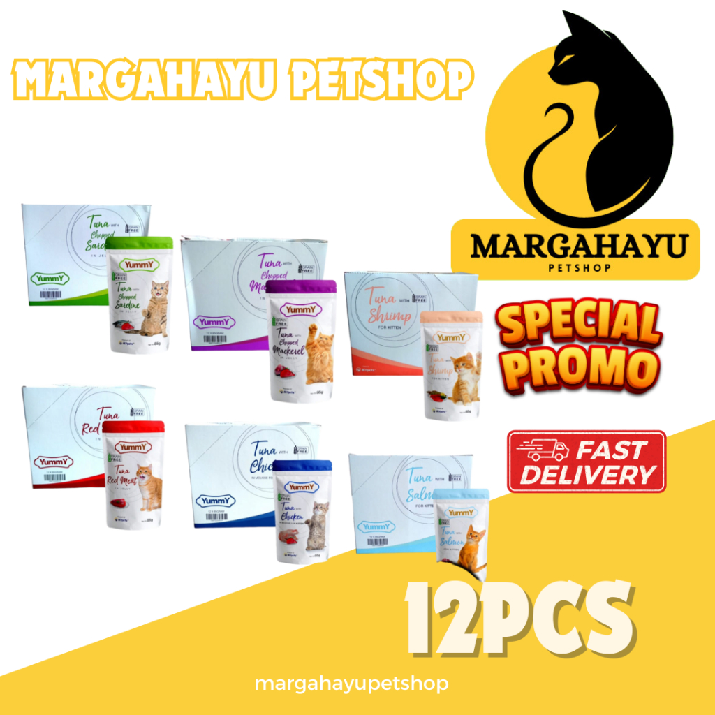 Yummy cat pouch 1 DUS ( isi 12 ) yummy cat wet food