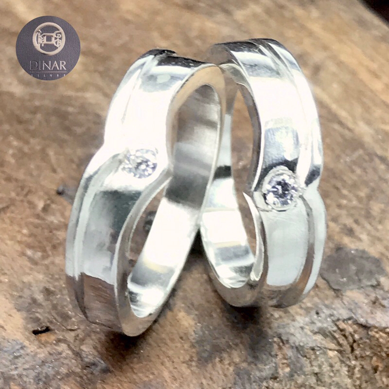 Cincin Nikah Perak Asli Ukir Nama 925 Silver