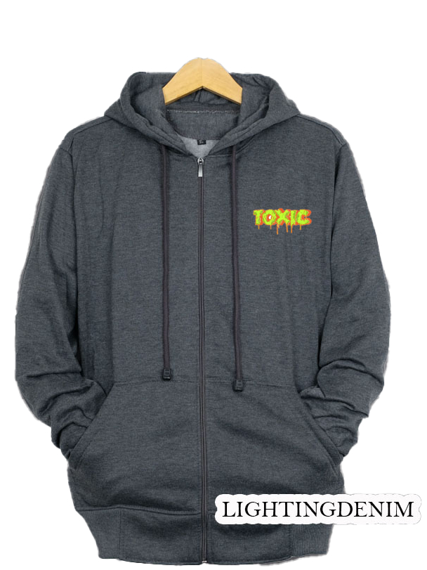 hoodie moody Hoodie Jaket Resleting toxic Zipper  Sweater Jaket Sleting Depan Switer Cowok