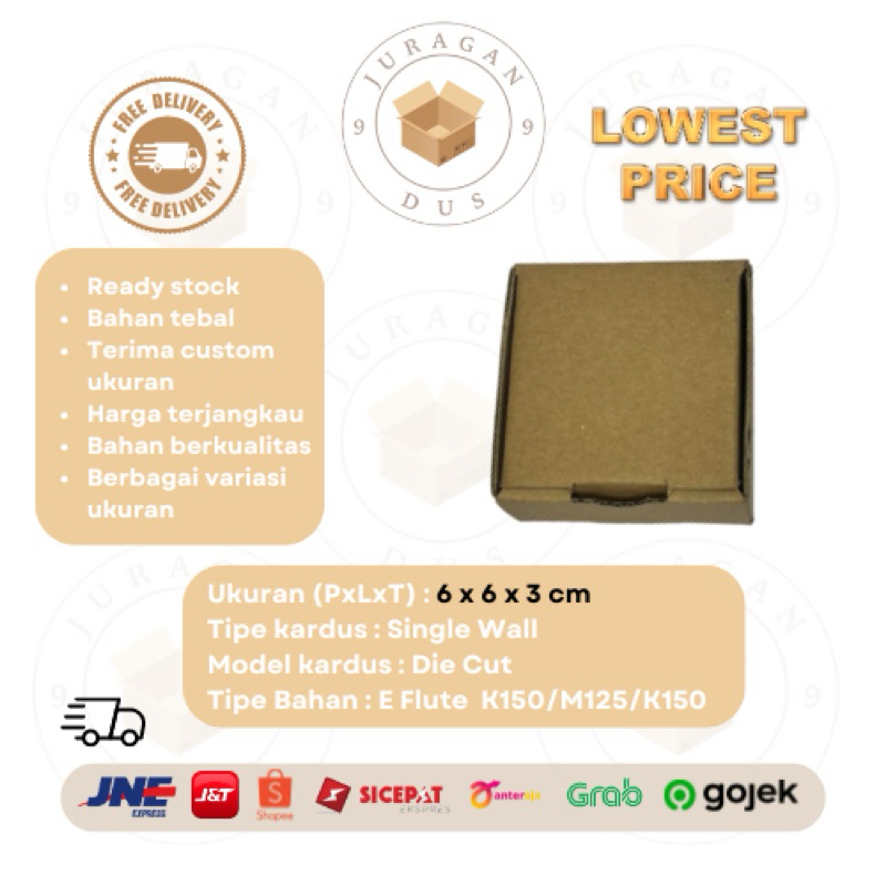 

Kardus Uk 6 x 6 x 3 CM Die Cut